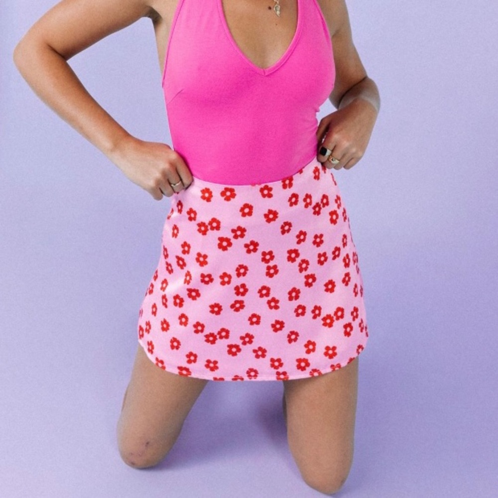 PRINCESS POLLY PINK FLORAL SKIRT